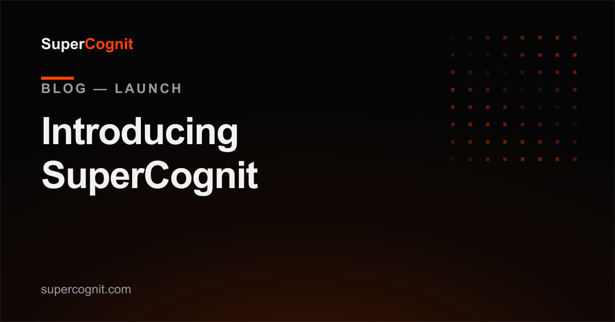 Introducing SuperCognit: build, publish and monetize AI agents — no code required