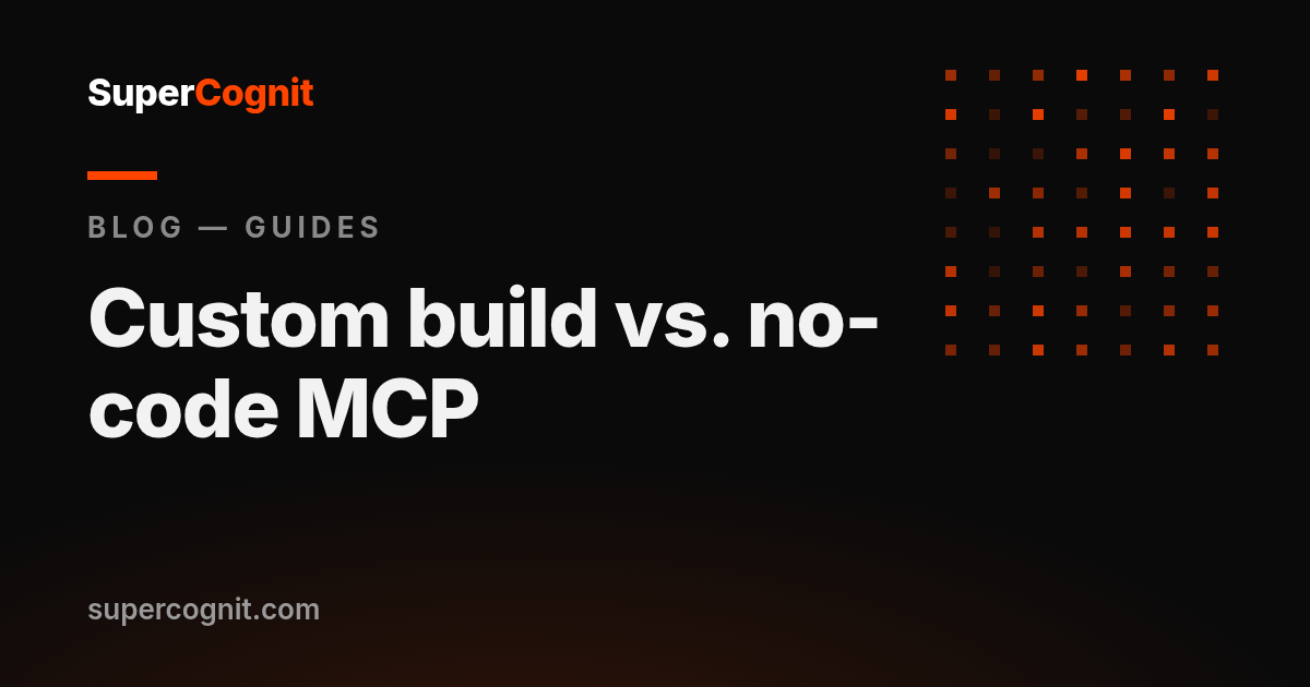 Crear un servidor MCP: desarrollo a medida frente a una plataforma no-code