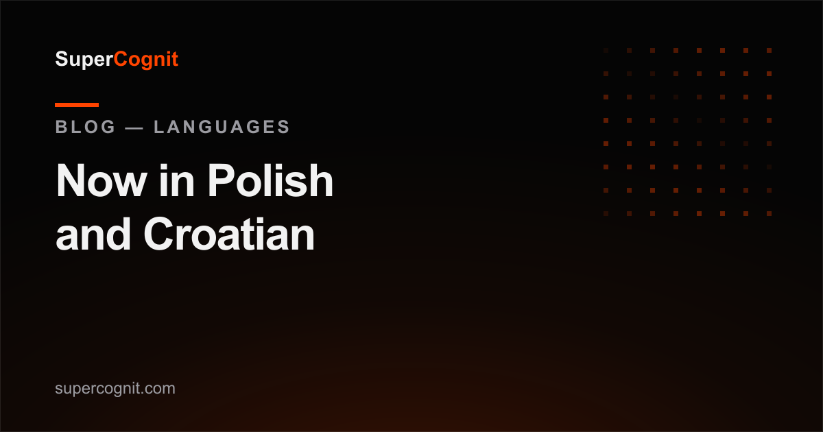 SuperCognit sada govori poljski i hrvatski
